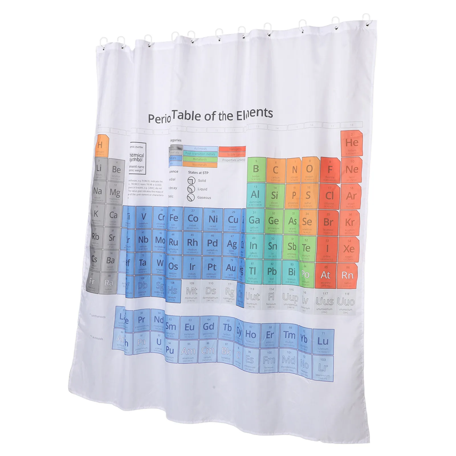 

1 комплект водонепроницаемых шторок для душа с изысканным принтом в виде периодической таблицы, для современного декора ванной комнаты, аксессуар для ванной.