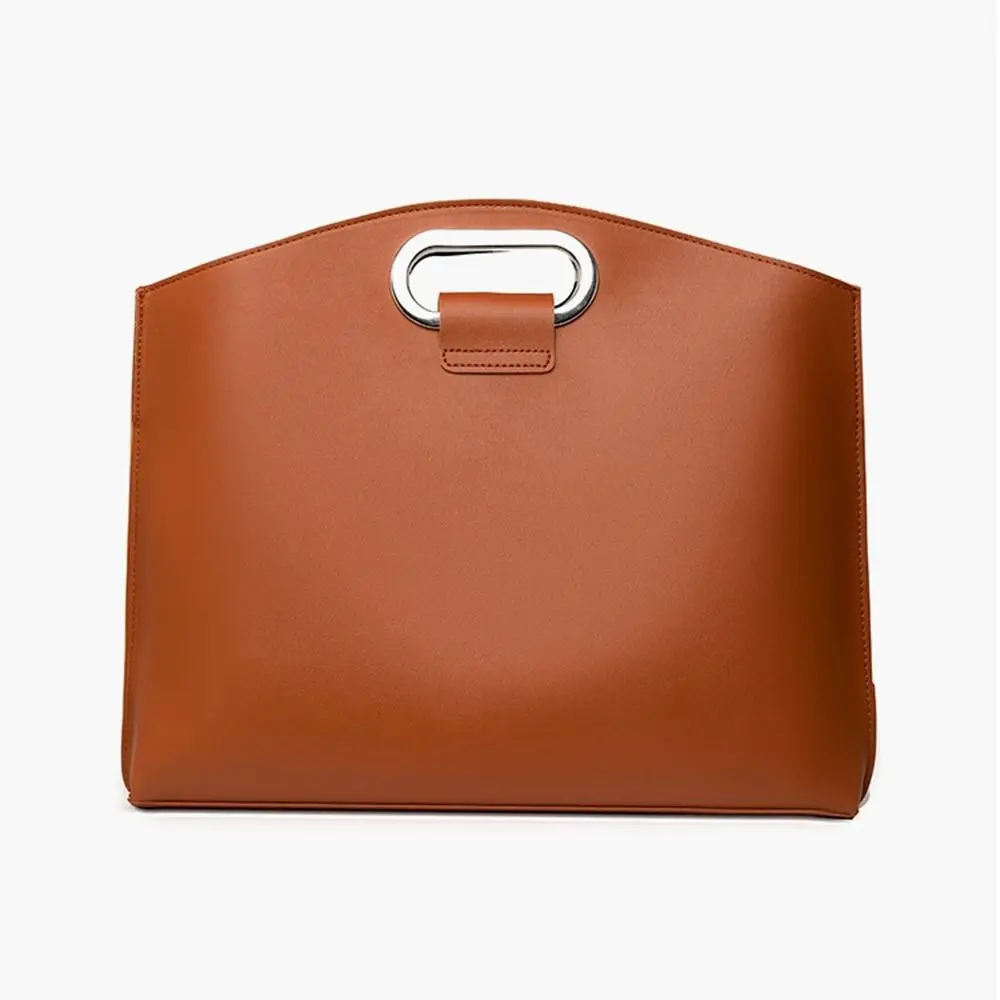 Semplice borsa per documenti da ufficio in PU Borsa per laptop di grande capacità Borsa per computer Borsa per documenti in tinta unita da donna