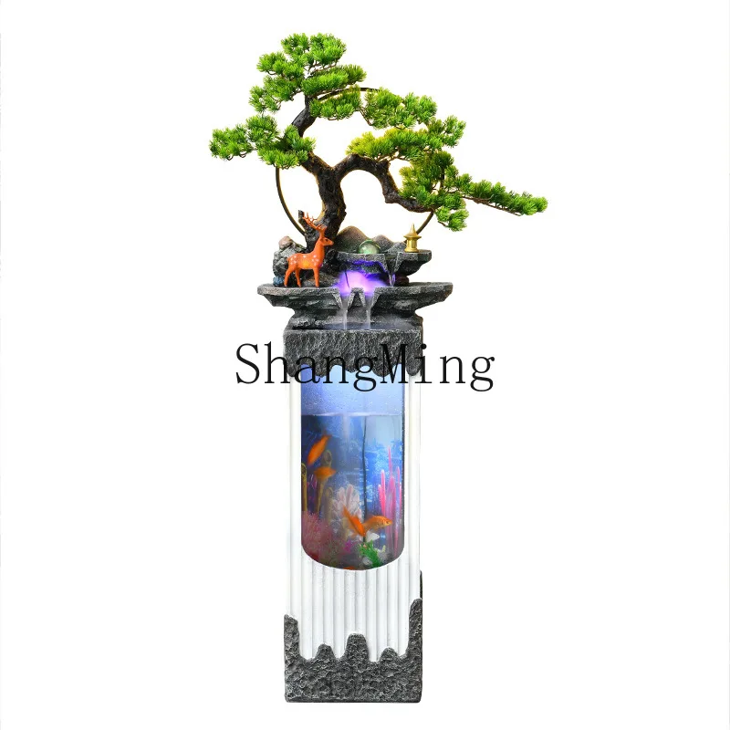 ZYY living room fish tank flowing water ornament rockery floor tea room landscape home decoration bonsai