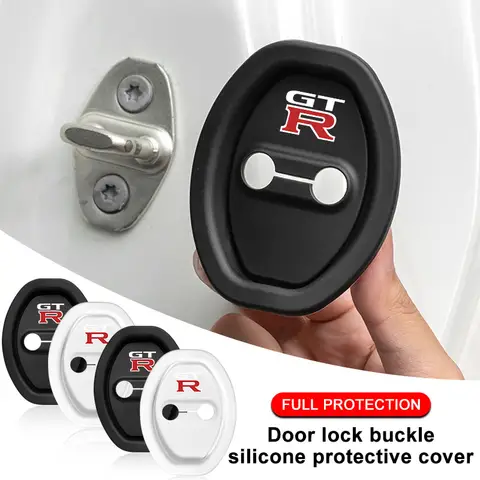 4 pz Silicone Auto Porta Serratura Fibbia Della Copertura Della Protezione Accessori Per Nissan GTR Teana Skyline Kawasaki R32 R34 R35 J10 J11 Juke X