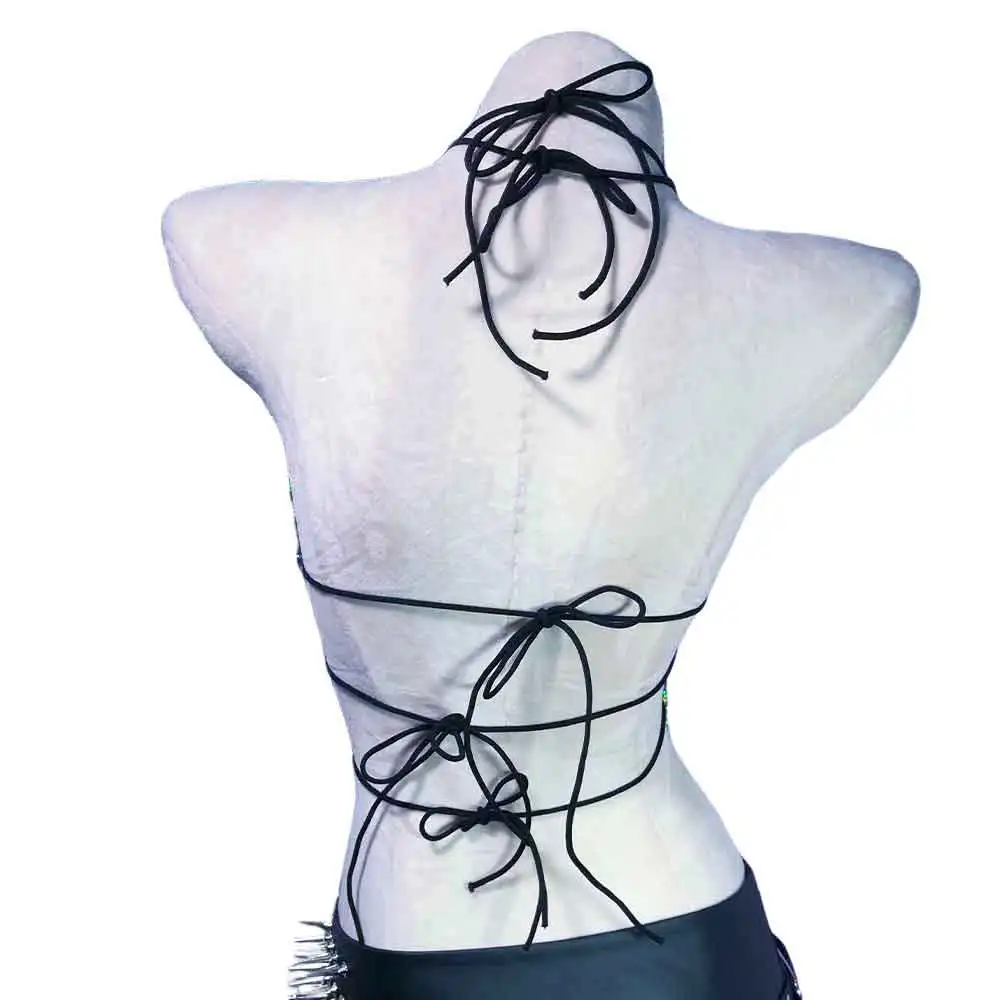 Goth Bra Tops Spiked Gothic Tank Y2K T-shirt Punk Rock Clothes with Spikes Summer ALT Women's Emo Clothing Grunge Festival Rave