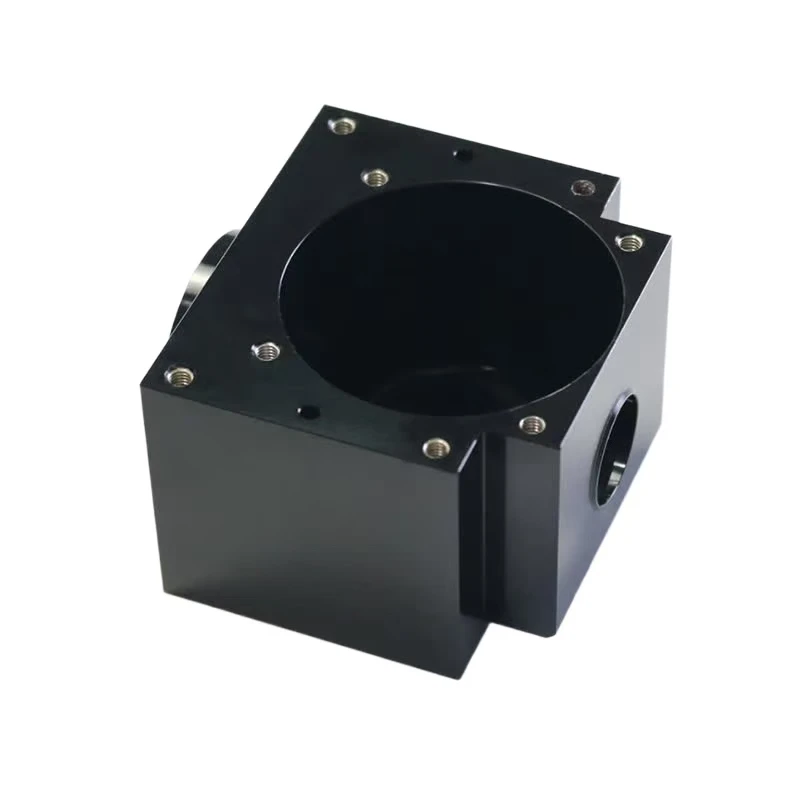 Black anodized aluminum alloy CNC precision machined special-shaped mechanical support seat Equipment fixed connection assembly