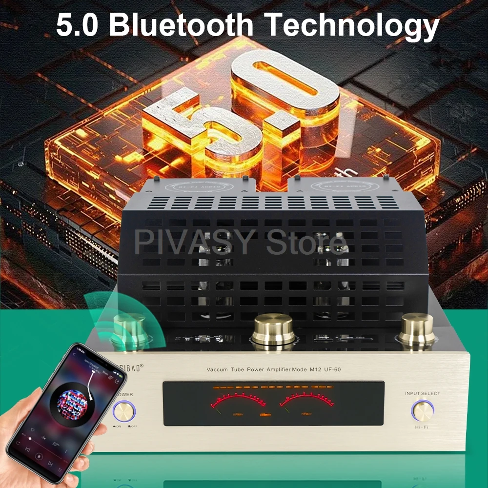 15-160W Tube Amplifier 5.0 Bluetooth Amp 4-8ohm Copper Transformer Amplifiers HiFi Amps USB SD Card Playback For Home Theater DJ