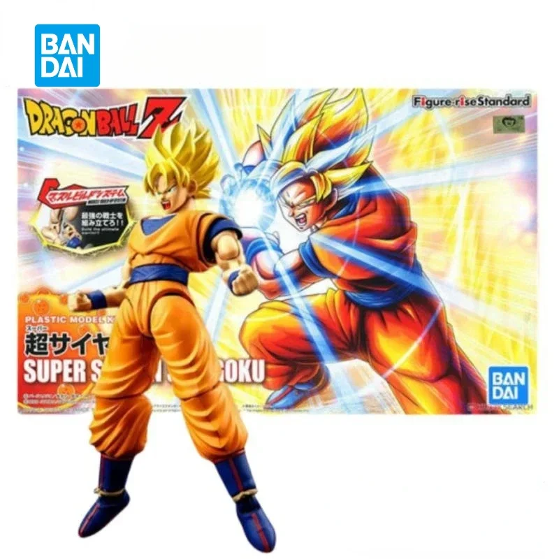 In Stock Bandai Dragon Ball Super Saiyan Goku Figure-Rise Standard Anime Action Figure Assembly Model Doll Toy Kids Hoilday Gift