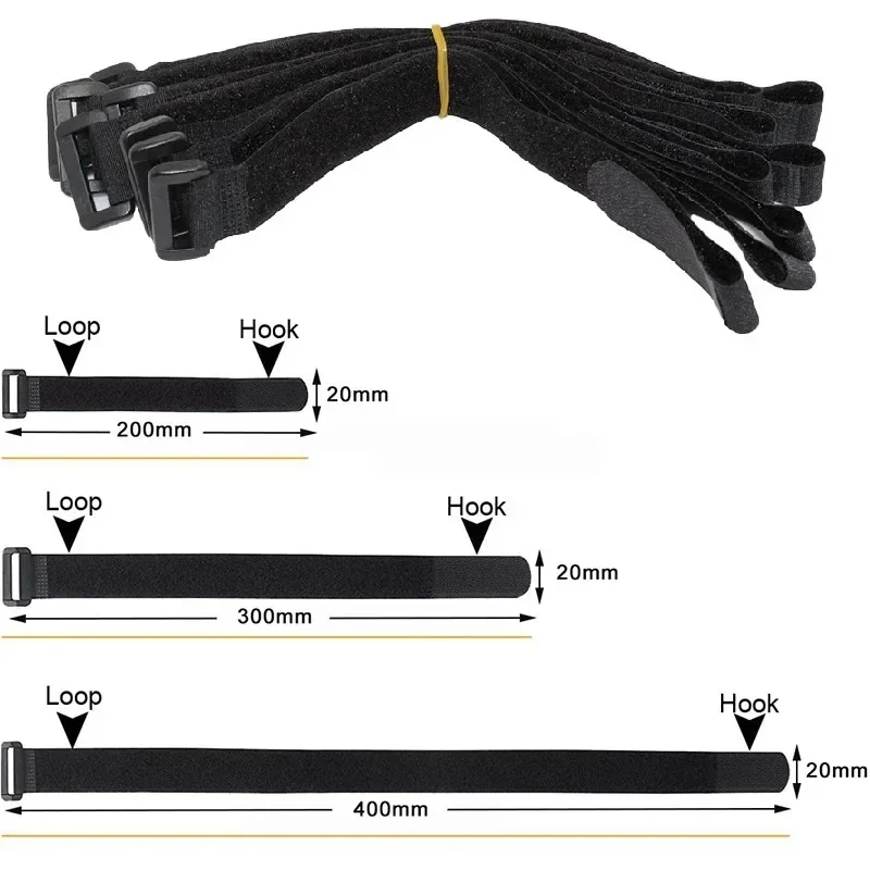 5/10 Stück wiederverwendbare Klettbänder zur Befestigung von Kabelbindern, Kabelbinder, Nylon-Sicherung von Drahtkabelbindern, Organizer-Befestigungsband – Detail 2