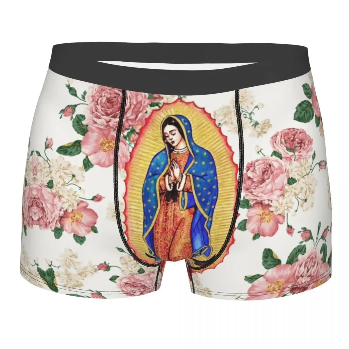 Funny Virgin Of Guadalupe Boxers Shorts Panties Male Underpants Stretch Mexico Catholic Virgin Mary Briefs Underwear