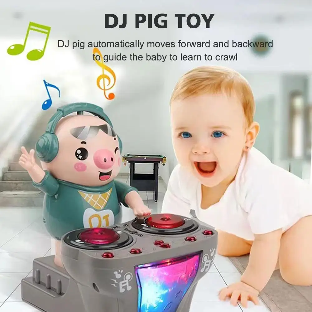 Elettrico DJ maiale giocattolo musica maiale giocattoli per bambini per bambini musica e danza maiale bambola giocattoli con musica DJ Station regali divertenti