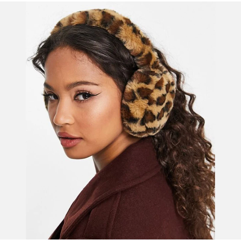 Leopard Print Ear Muffs Woman Winter Accessories Women Covers Ears Earmuffs Cover Warmers Heater Earplugs Apparel