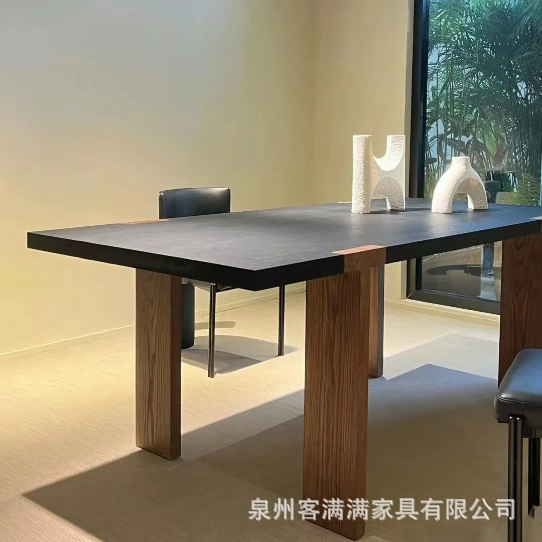 Wabi Sandy Wind Solid Wood Dining Table Home Designer Model Room Living Room Creative Desk Rectangle Personalized Desk