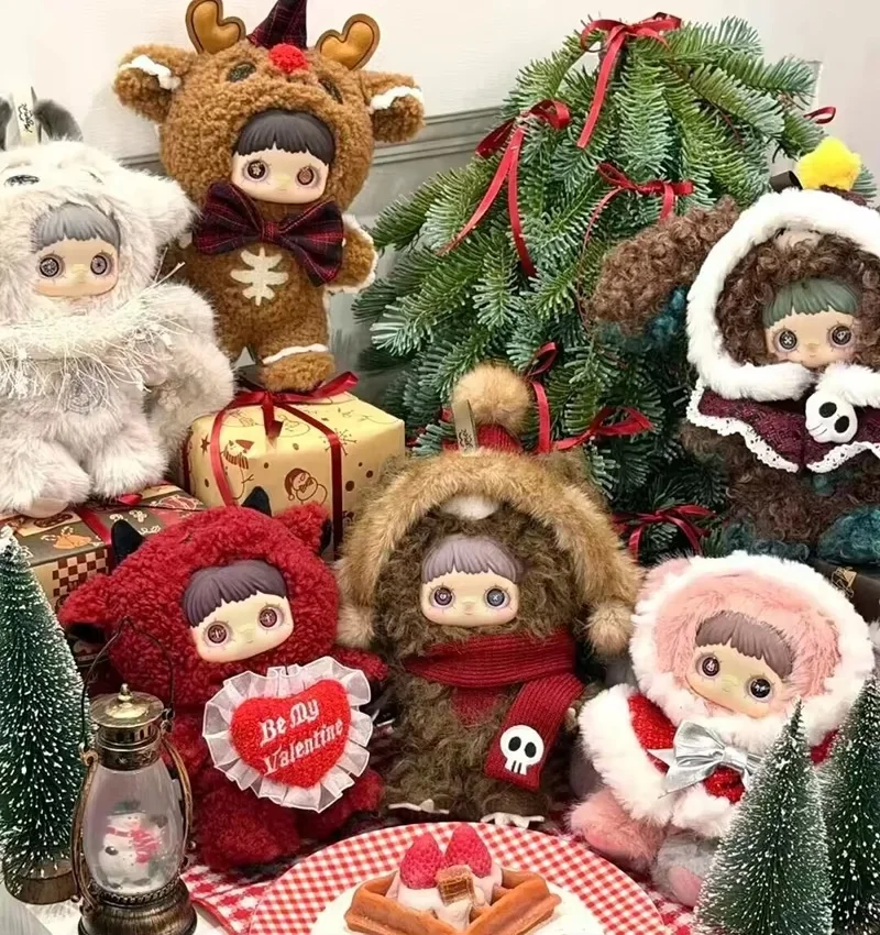 

Maymei Blind Box Collectible Vinyl Dolls Figurines Winter Whimsy Mystery Box Cute Doll Exquisite Christmas Birthday Gift