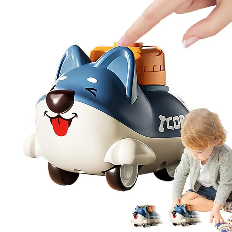 Press And Go Car Toys Dog Toy Car For Toddler Friction Powered Push And Go Pull Back Race Car Toys For Aged 3 Kids Toddler