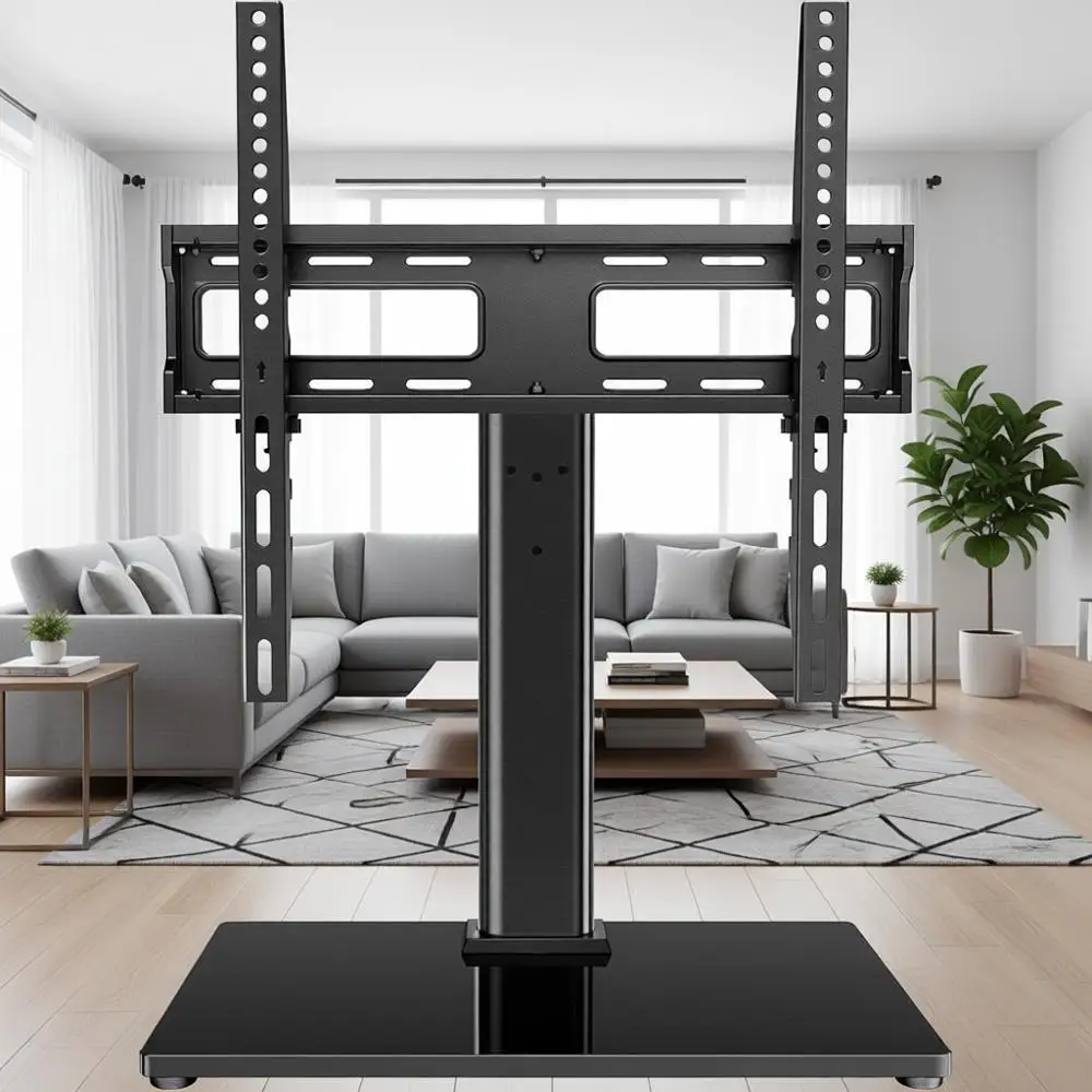 

Поворотные ножки для телевизоров с диагональю 32-60 дюймов, регулируемая по высоте подставка с основанием из закаленного стекла, крепление VESA 400×400 мм, H