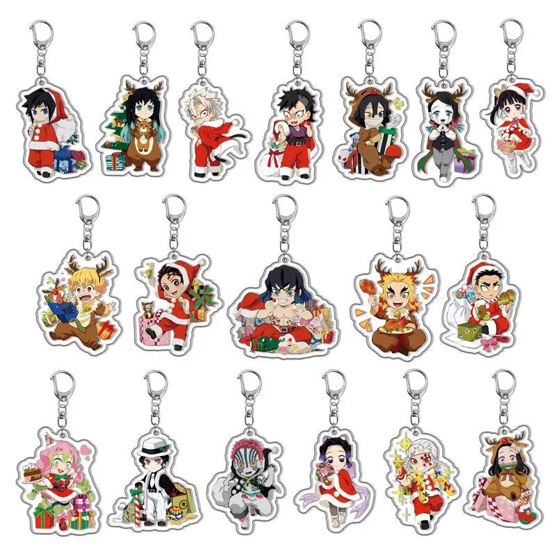 

Demon Slayer Christmas Keychain Hashibira Inosuke Kamado Nezuko Anime Peripheral Fashion Creativity Keychain Christmas Gift