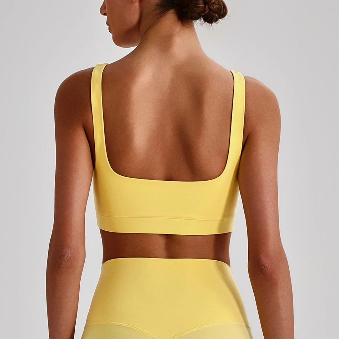 

Solid Color U Shape Gym Women Fitness Bra Tank Sport Yoga Underwear Top Chest Pad High Strength Comprehensive Training Jog