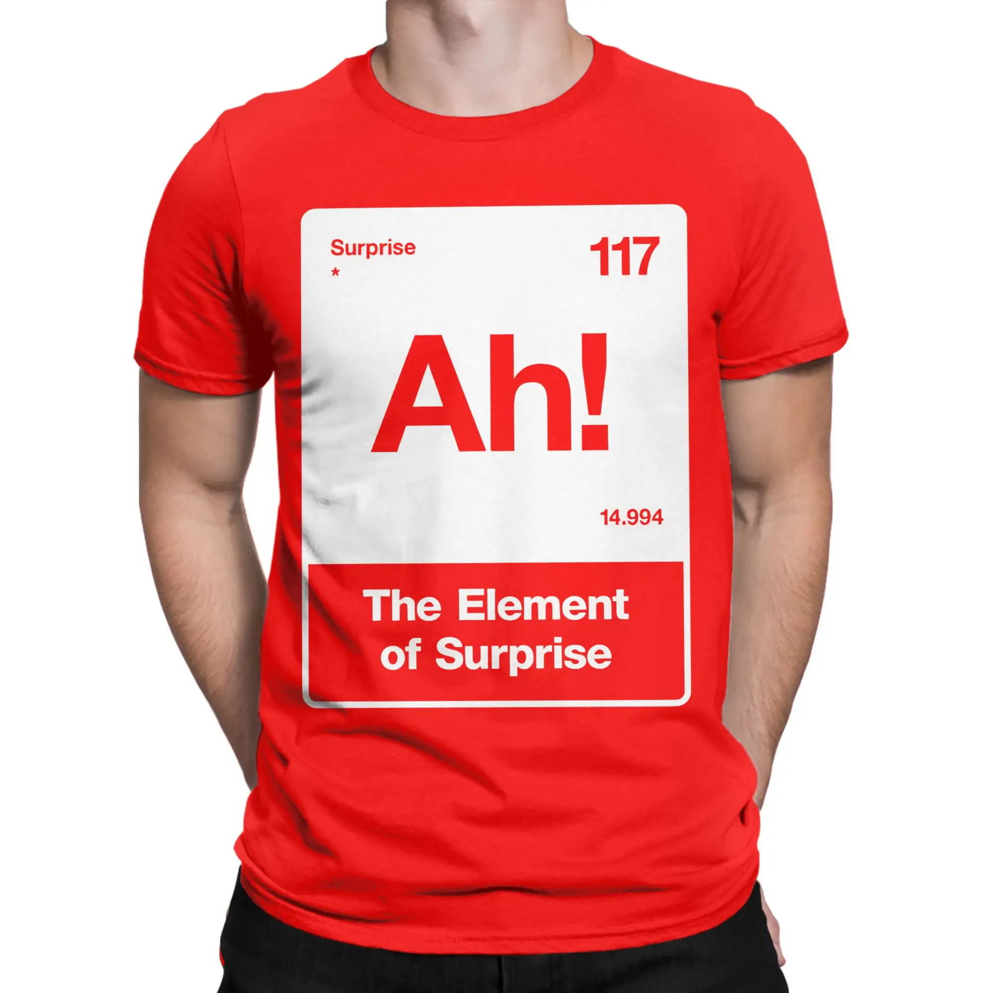 Men's Ah! The Element Of Surprise  T-Shirts  Cotton Top Tees Summer Short-Sleeve T Shirt O Neck Harajuku Design Tee Shirt
