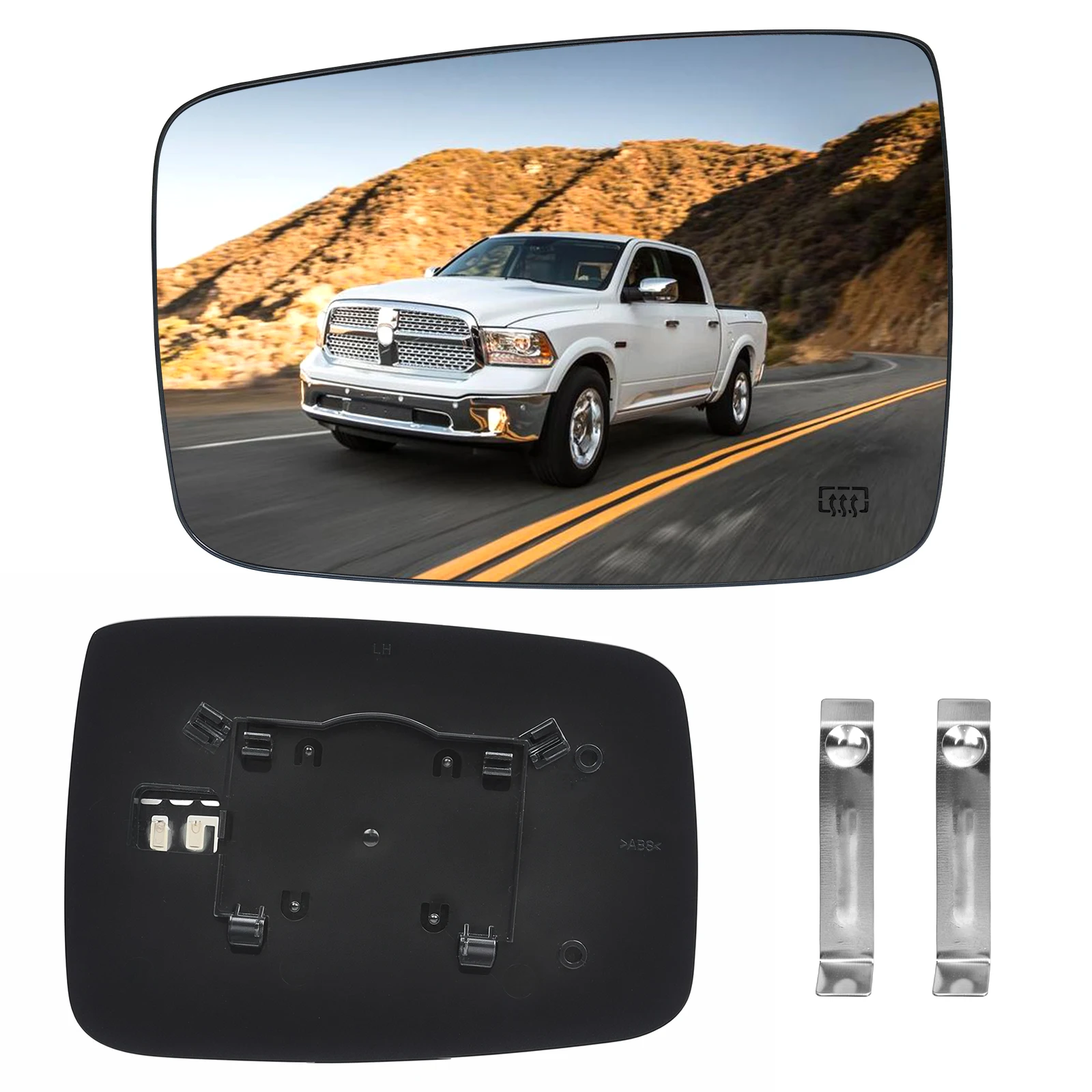 Car Heated Rearview Mirror Glass Clear Rear View Wing Mirrors for Dodge Ram 1500 2500 2013-2018 68079362AA  68079363AA Auto Part