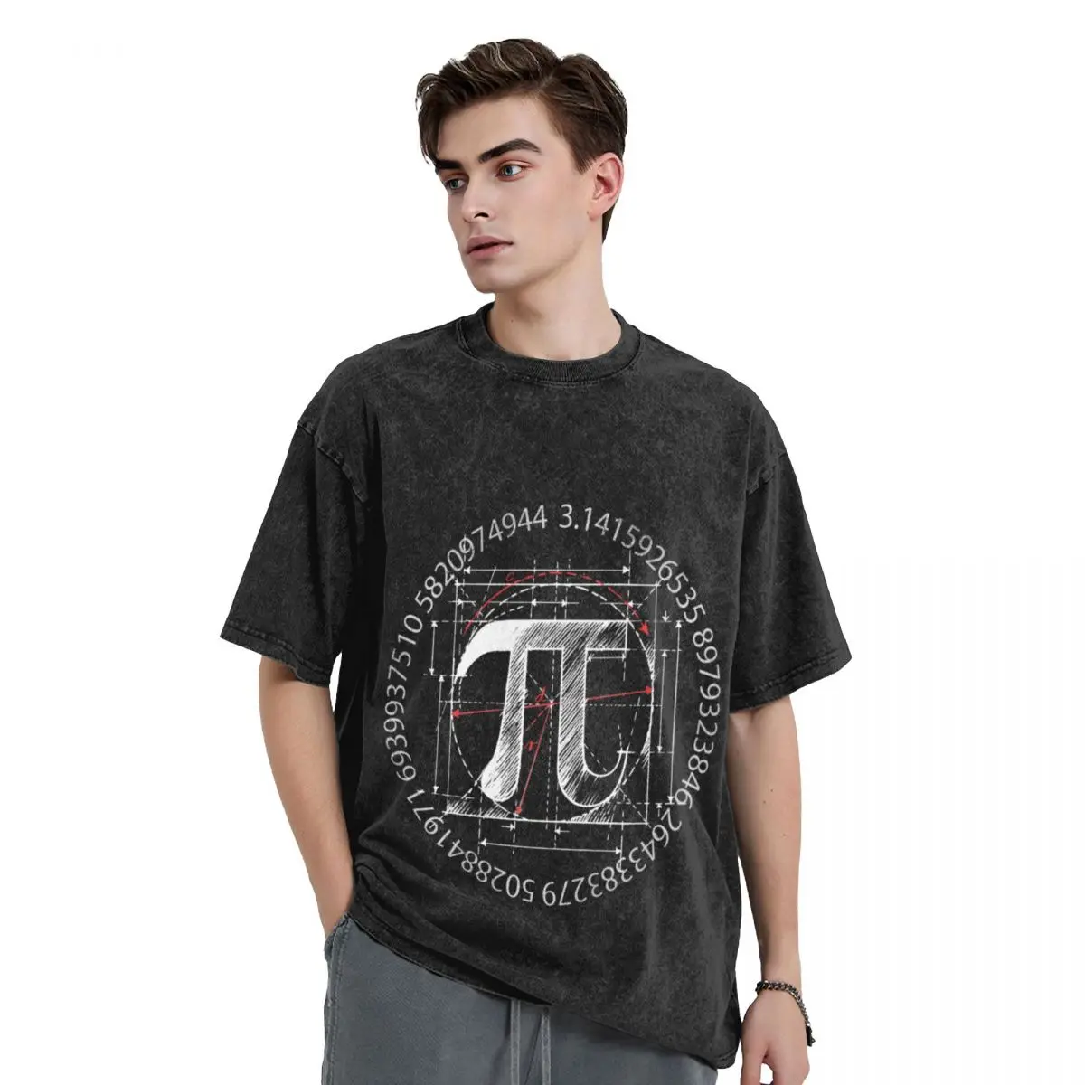 

Pi Symbol Sketch T-Shirt custom shirt oversized Aesthetic clothing vintage t shirt men