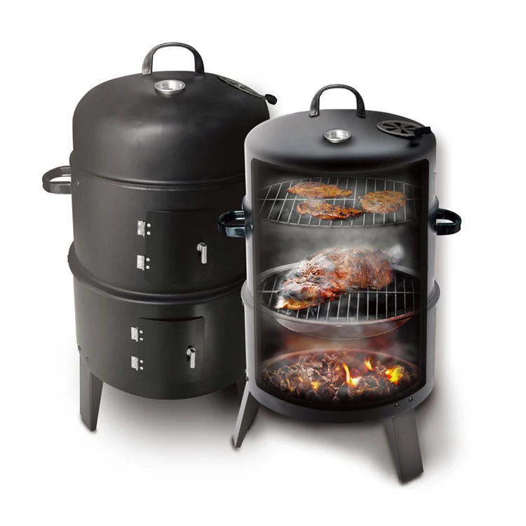 

Hot Sale Outdoor Round Black Charcoal Smoke Kitchen Cooking BBQ Grill Garden Supplies