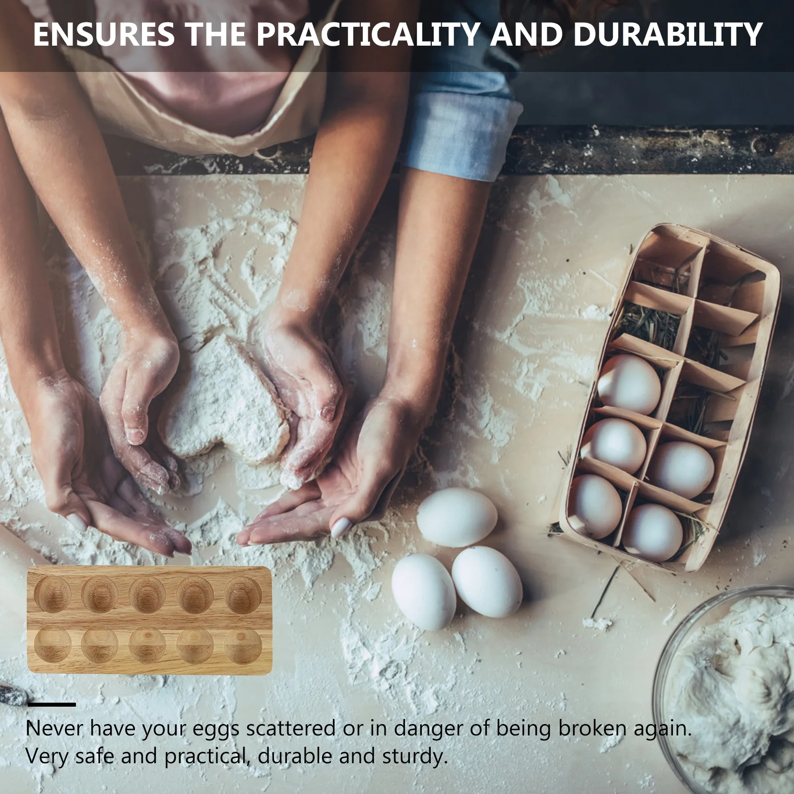 

1Pcs Wooden Egg Storage Base Fine Workmanship Long Service Life Simple Egg Rack Kitchen Organizer Home Kitchenware