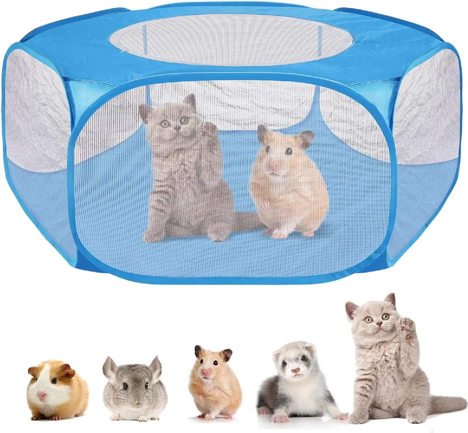 Small Animal Pet Cage Prevent Escape Dog & Cat Hamster Capybara Special Pet Carrier Light Weight Large Space Easy To Fold