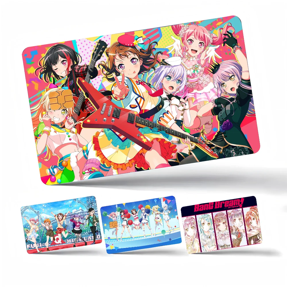 BanG Dream It's My GO Game Anime Sticker Film Skin Cover Case für kleine große No Chip Debit Kreditkarte Vorderseite