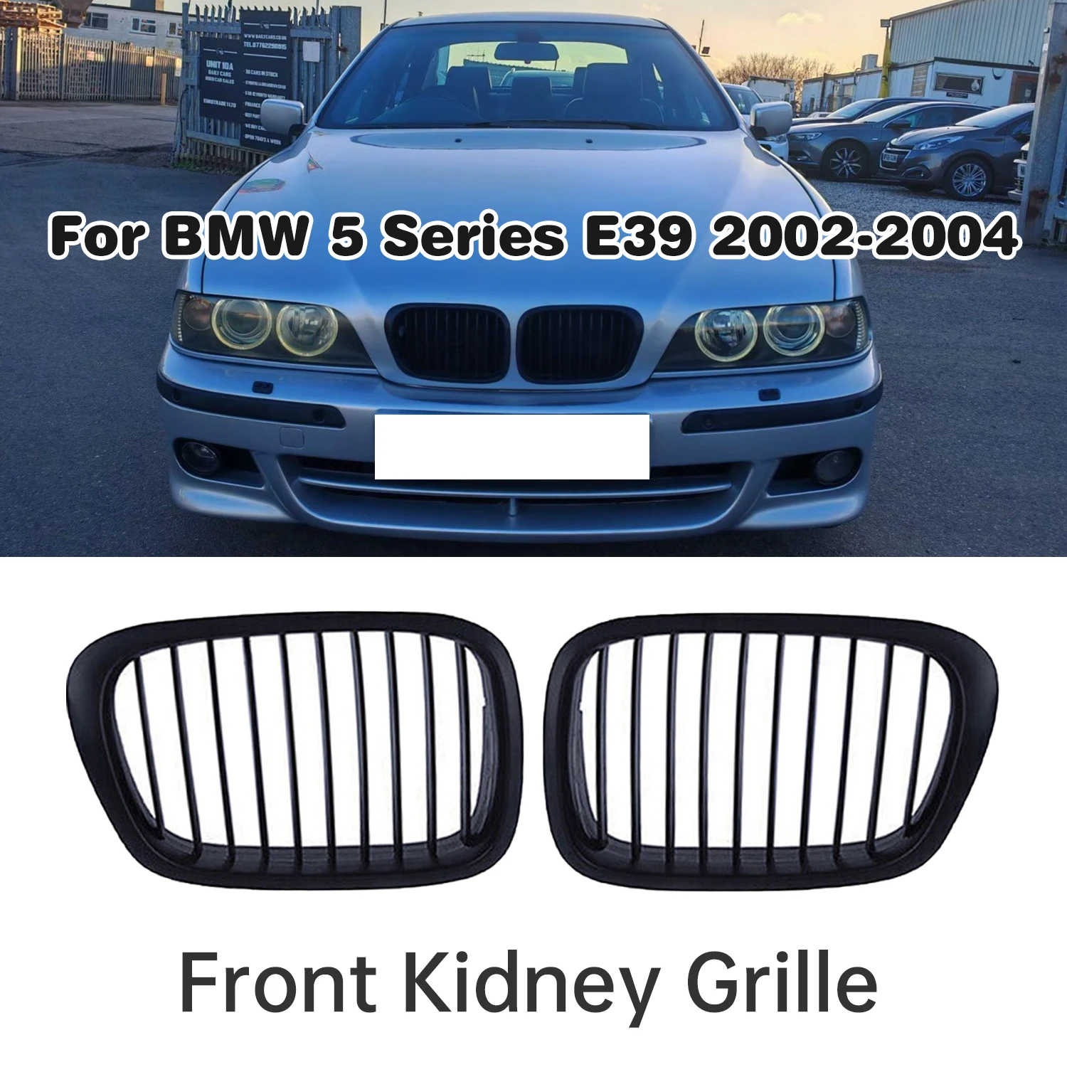 For BMW 5 Series E39 2002 2003 2004 Black Front Kidney Grille Car One Slat Grille Accessories ABS 51137005837 51137005838