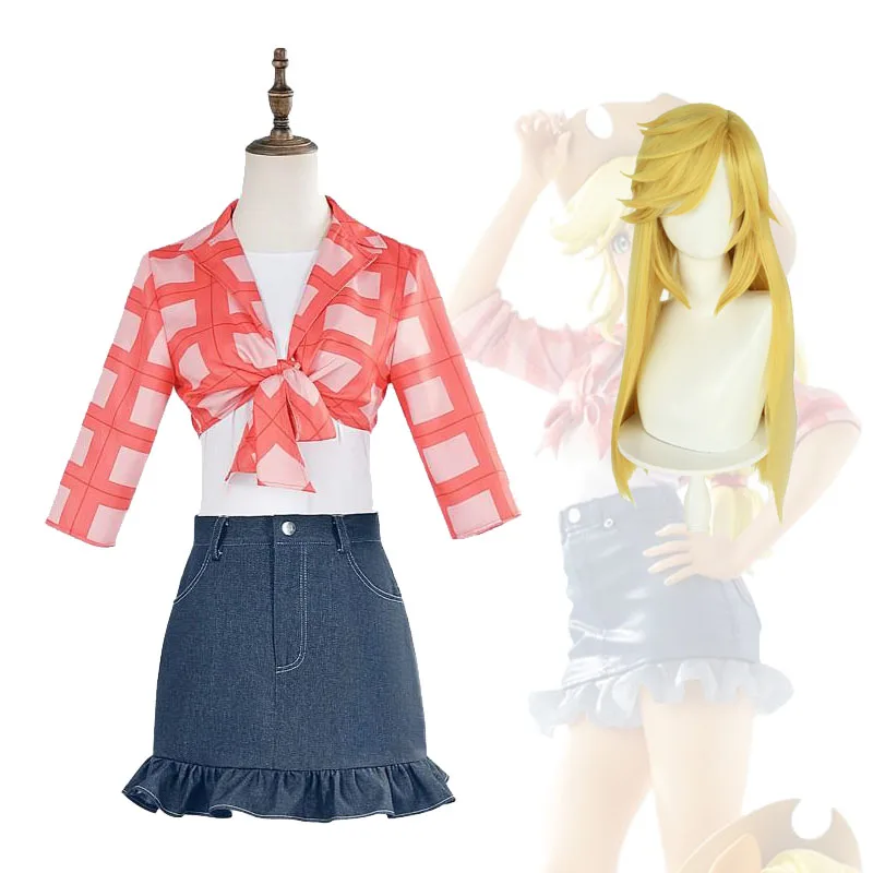 Women Size Applejack Cosplay Costume Anime EquestriaEQG Halloween Apple Jack Wigs Carnival Party Cute Denim Shorts Skirt Set
