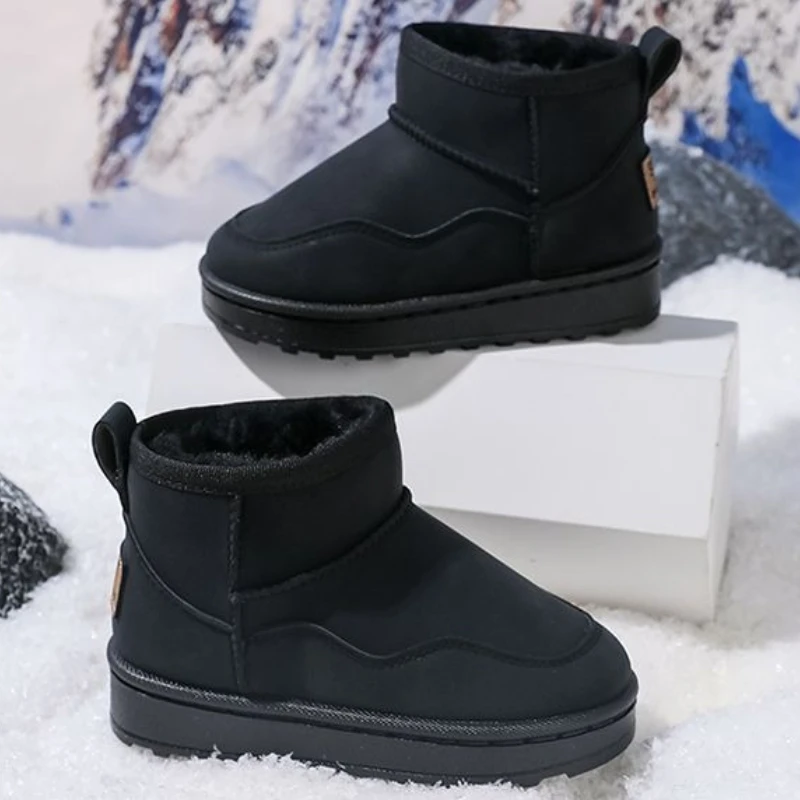 أطفال الشتاء الثلوج أحذية للبنين بنات المضادة للانزلاق صوف مبطن دافئ مقاوم للماء نعل سميك منتصف العجل الجوارب للأطفال الصغار الكبار #3