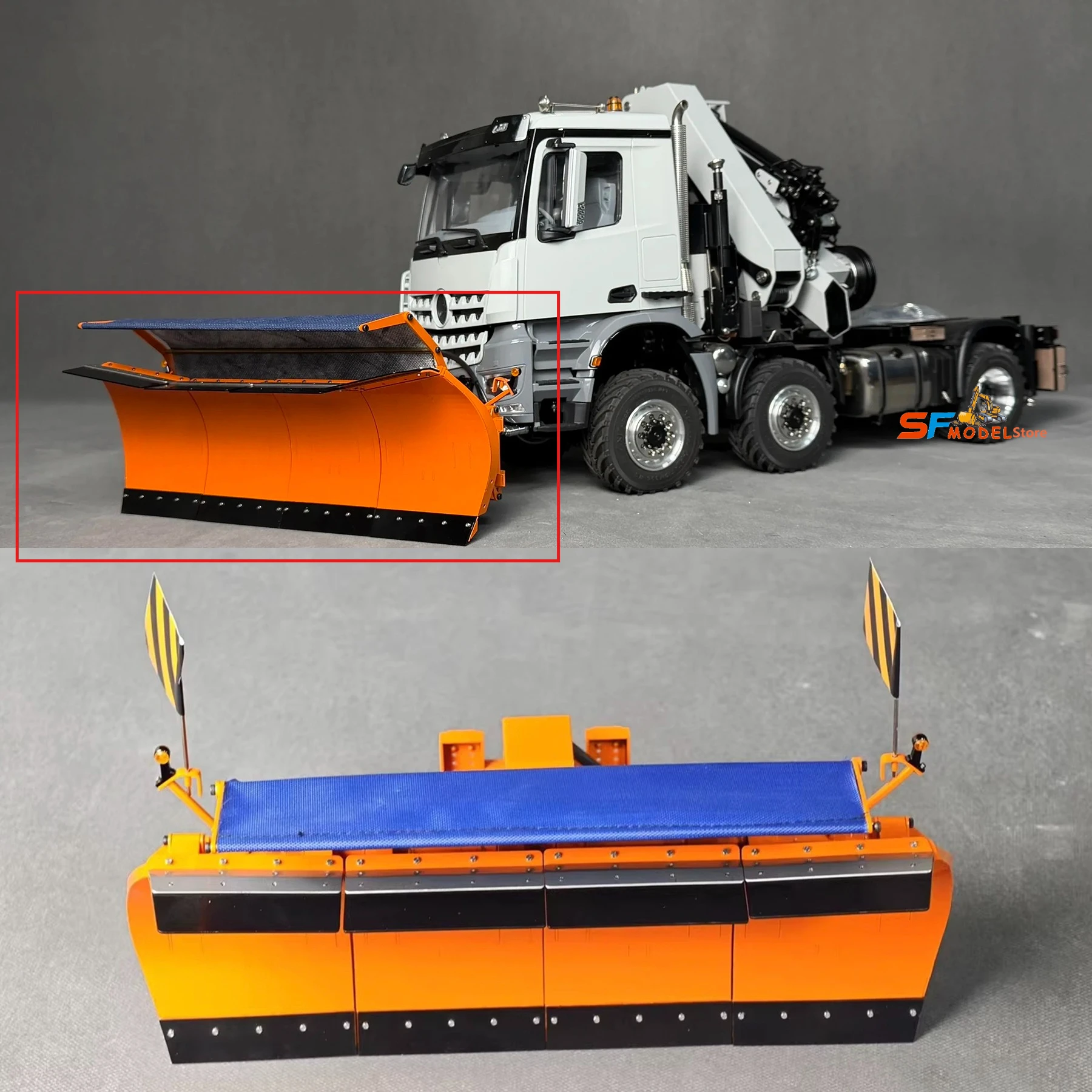 Metal Hydraulic Snow Plow Suitable for 1/14 Scale MD Remote Control Truck Model Modification and Upgrade Parts Bulldozer Blade