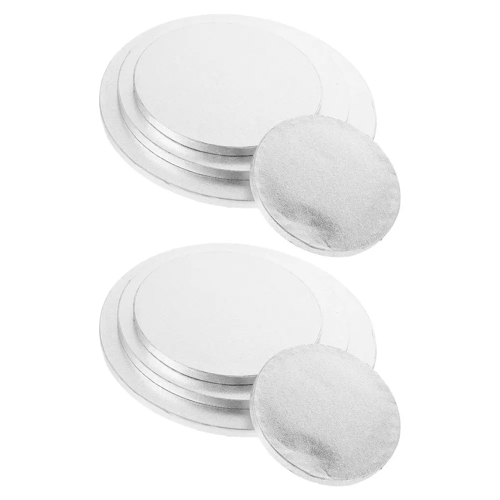 

8pcs Cake Boards /8/10/12 Inch Silver Cardboard Bases For Cakes Mousse Pastries Desserts Wedding Birthday Display Baking