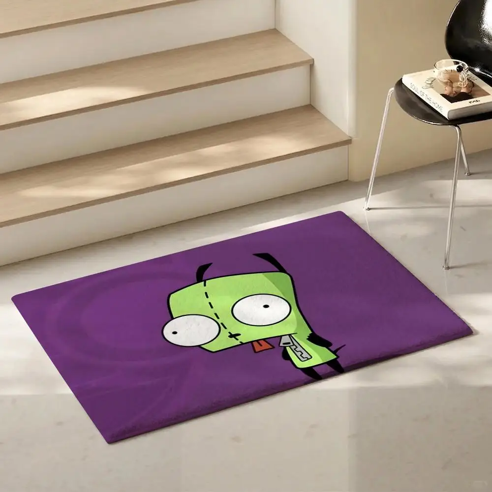 Cult Cartoon I-Invader ZimS Floor Mat Eco-Friendly Flannel Doormat Non-Slip Odorless Soft Short Plush Indoor Floor Rug