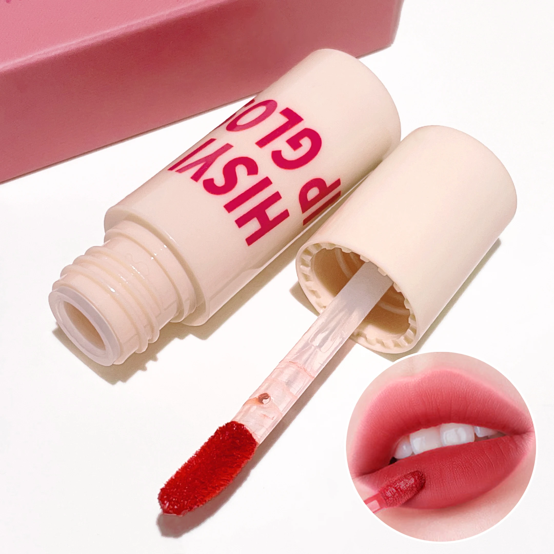 Mousse veludo labial argila fosco clareador brilho labial estudante acessível e não desbotado esmalte labial