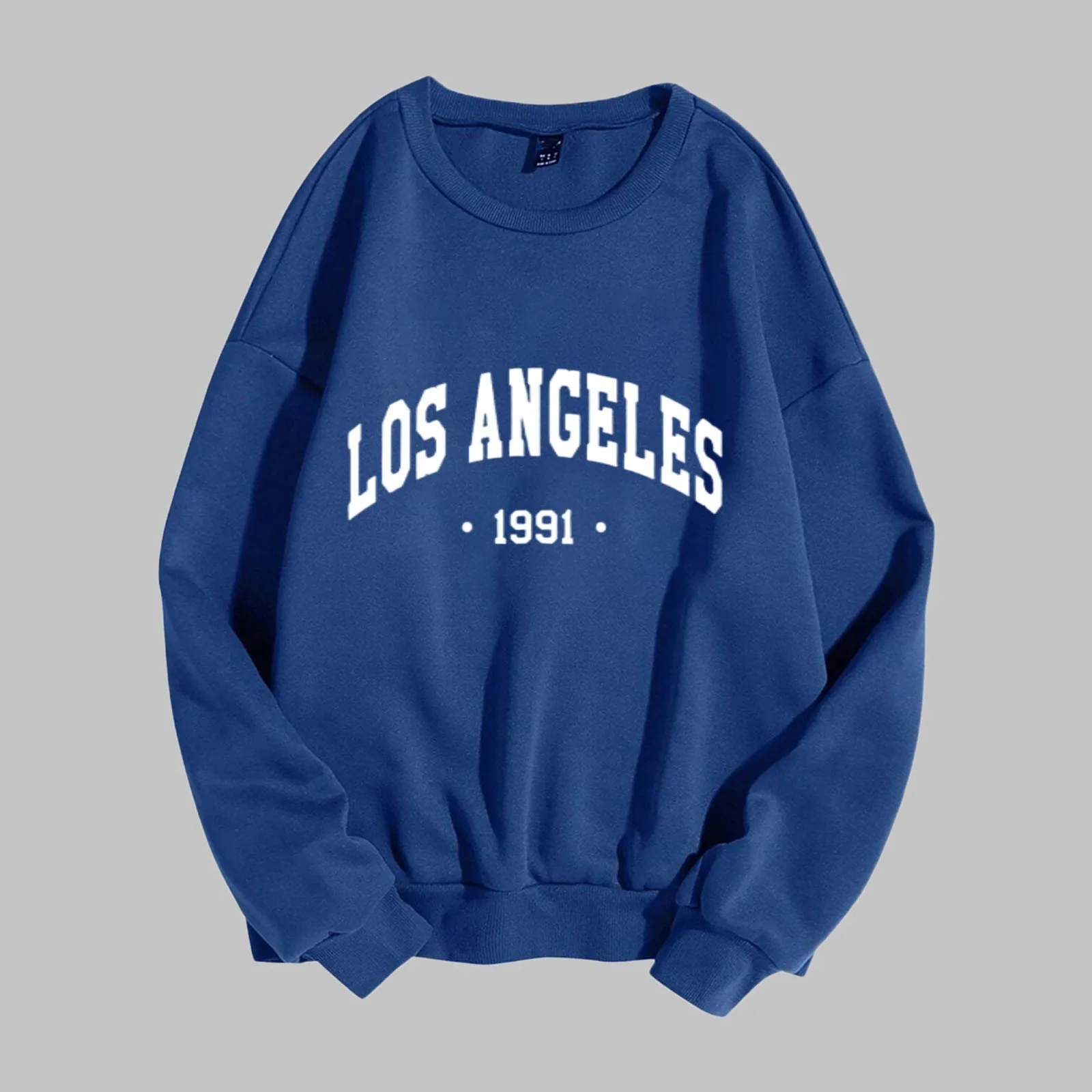 Women Los Angeles Print Sweatshirt Retro Harajuku Oversize Leisure Hoodies Loose Crew Neck Pullovers Outdoor Sports Tracksuits