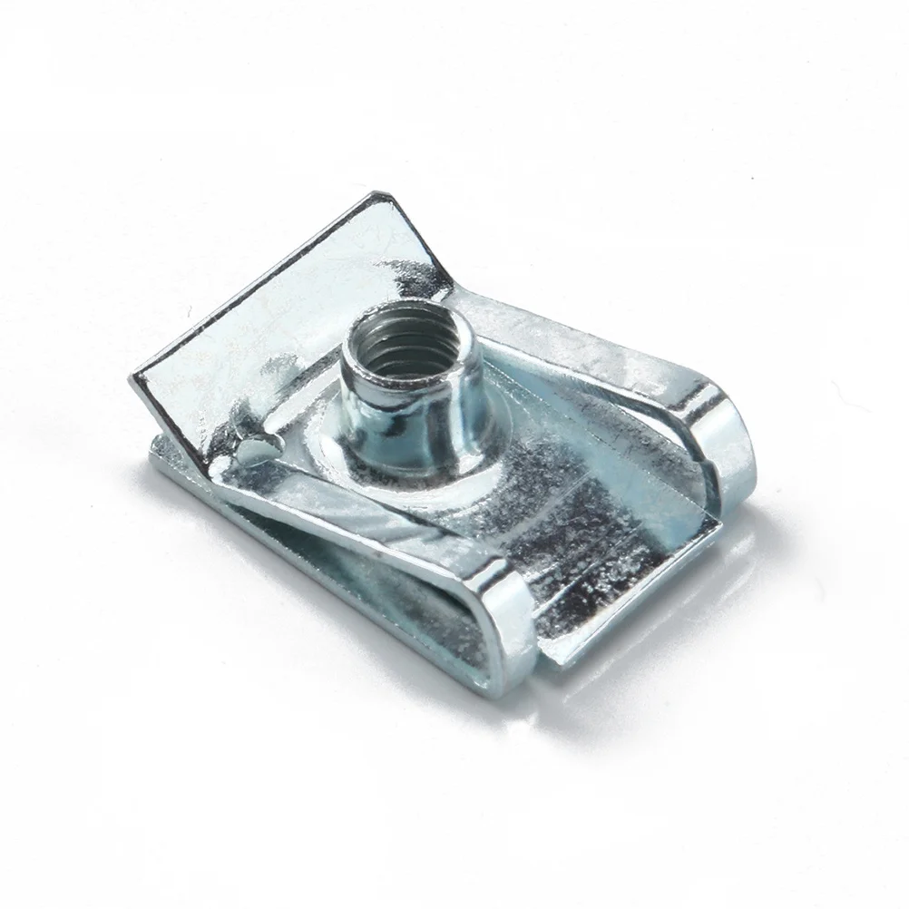 

100Pcs Clip Nuts High Strength Motorcycle Fairing Body Panel U Nut Fasteners Manganese Steel Spire U Clip for Bumper