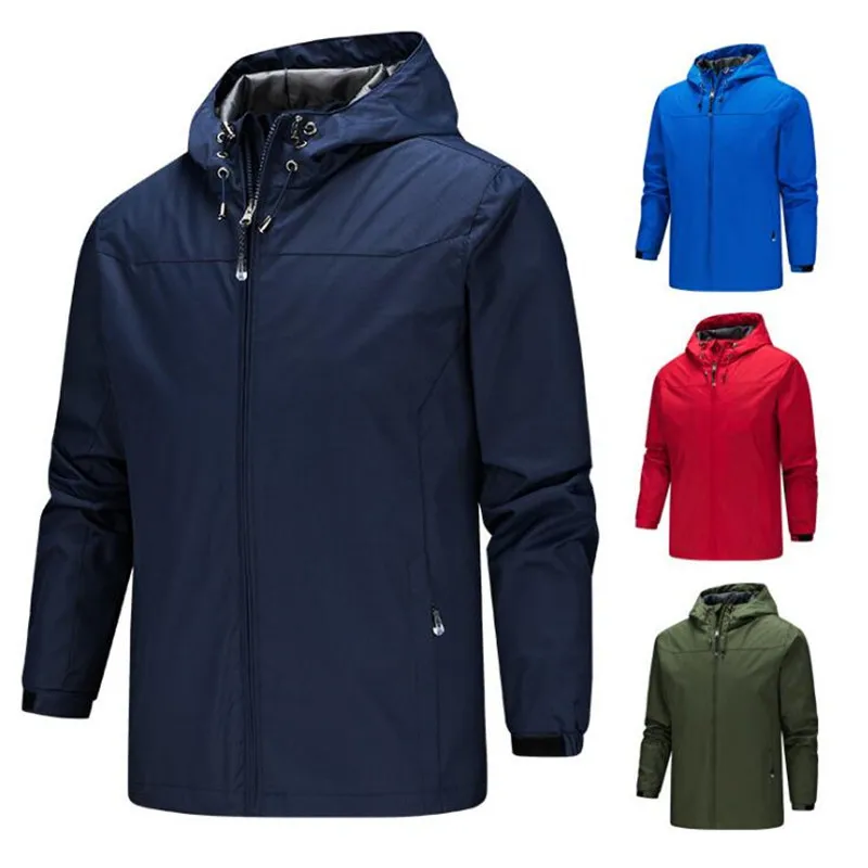 Waterproof Windproof Rain Jacket Men Light Hoodie Hunting Camping Hiking Outdoor Sports Windbreaker