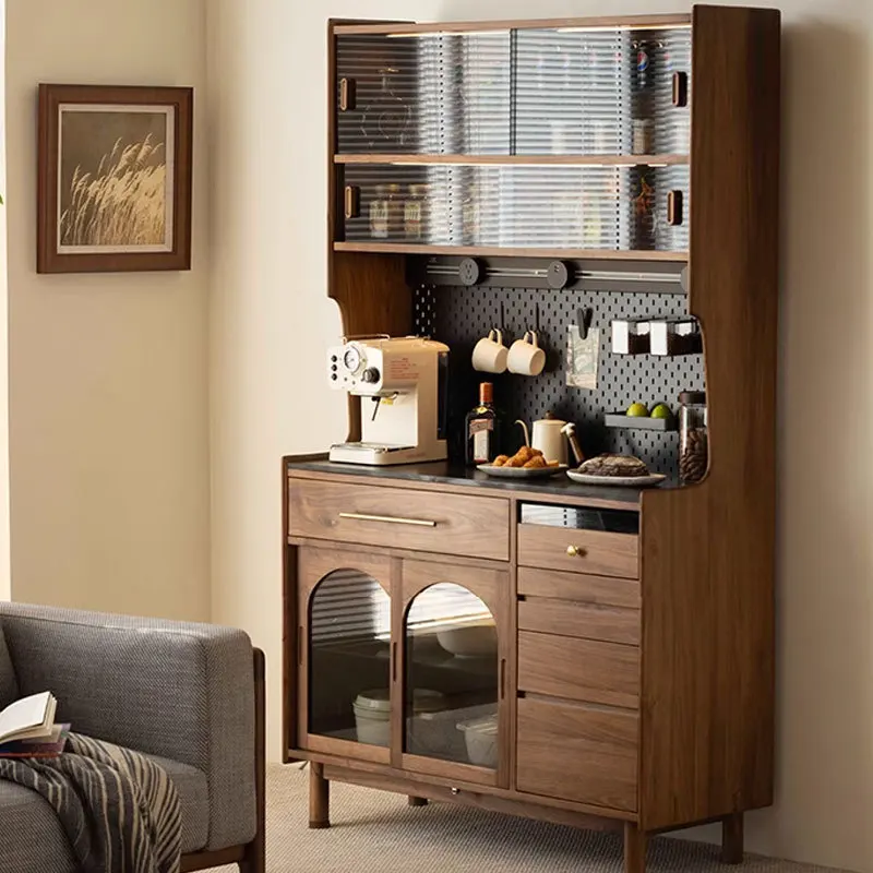 Aanpasbare Noord-Amerikaanse zwarte walnoot maaltijd zijwand geïntegreerde opslag huishoudelijke vloerkluis