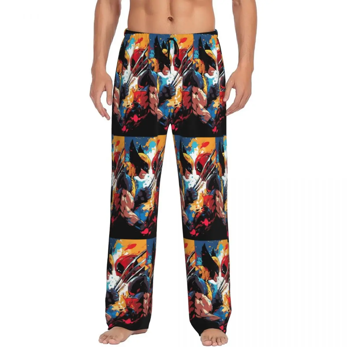 

Изготовленные на заказ пижамные штаны «Дэдпул», одежда для сна, мужские эластичные пояса, сверхчеловеческие штаны для сна с карманами