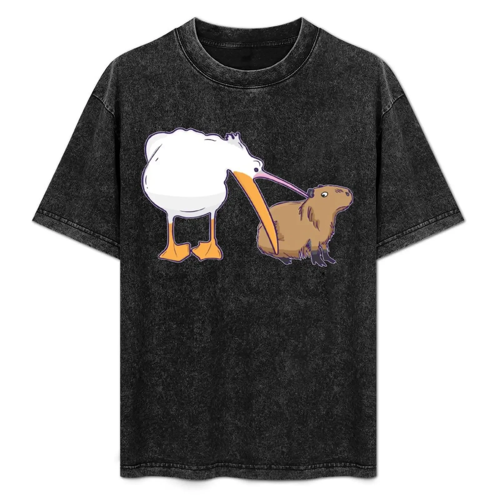 

Pelican Tries to Eat Capybara Funny Cute Meme T-Shirt Sporty Breathable Short Sleeve T-Shirt