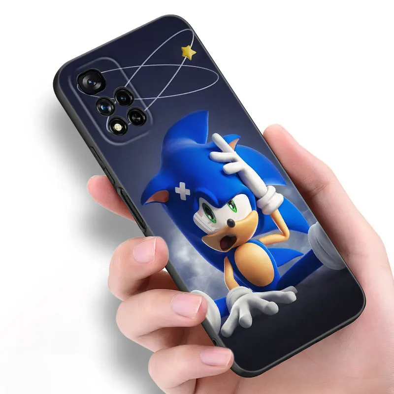 S-Sonic The H-Hedgehog Black Silicone Phone Case dla Xiaomi POCO X3 X4 NFC F2 F5 M3 M4 M6 X3 X4 X5 Pro 5G F3 GT C65 F4 M5 X2