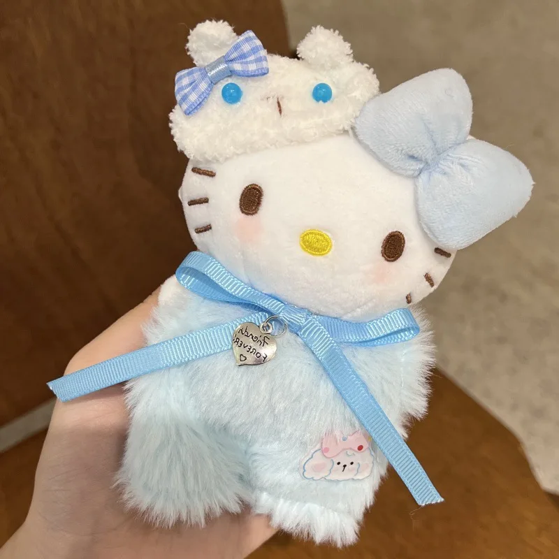 جديد رقيق ودافئ مرحبا كيتي المفاتيح عيد الميلاد متماسكة قبعة زي دمية حقيبة ملحق المشجعين الاطفال هدية #3