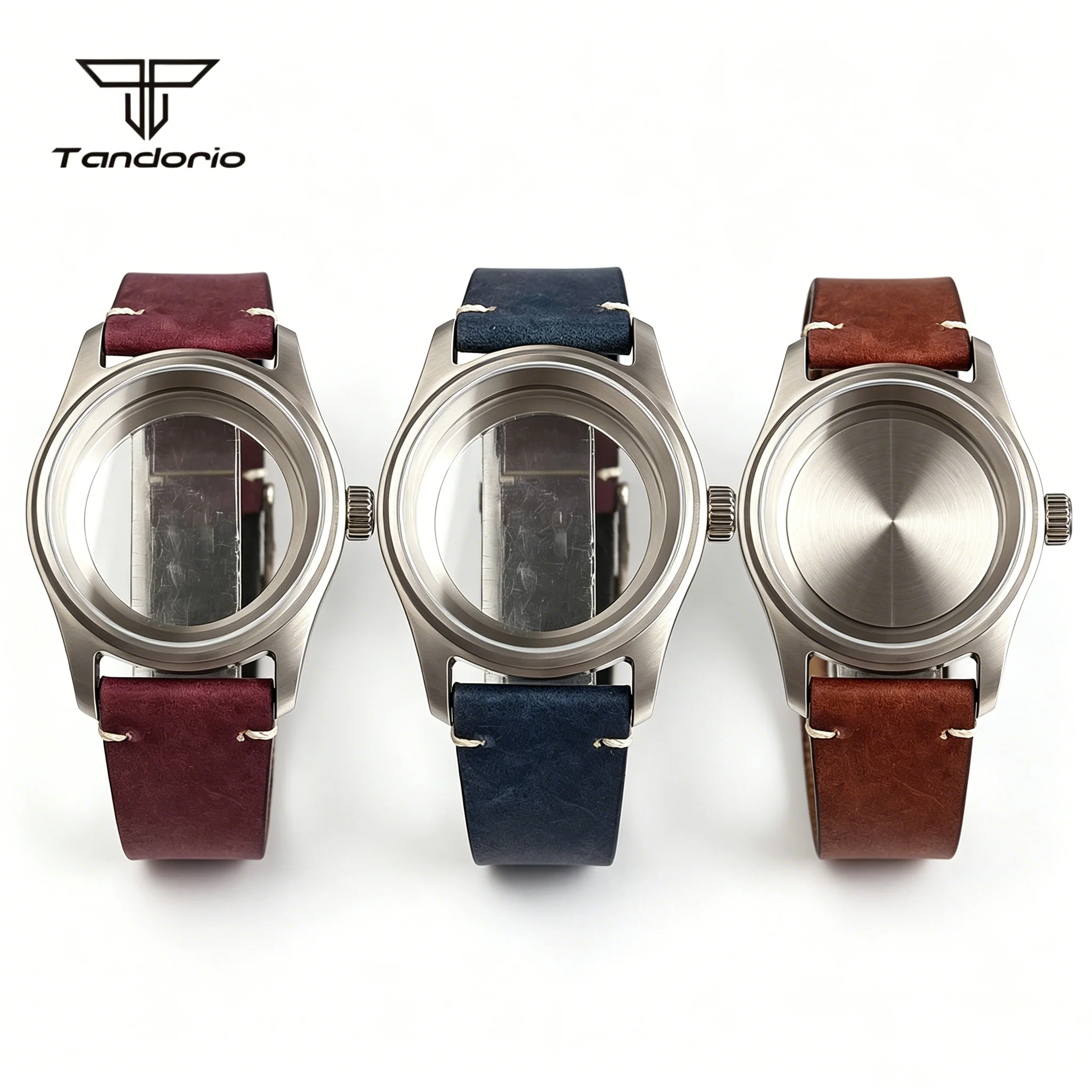 Steel 36mm/39mm Pilot Watch Case+Strap Sapphire Fit NH34 NH35 NH36 NH38 Miyota8215 8205 ETA2824 PT5000 ST2130 Field Watch Parts