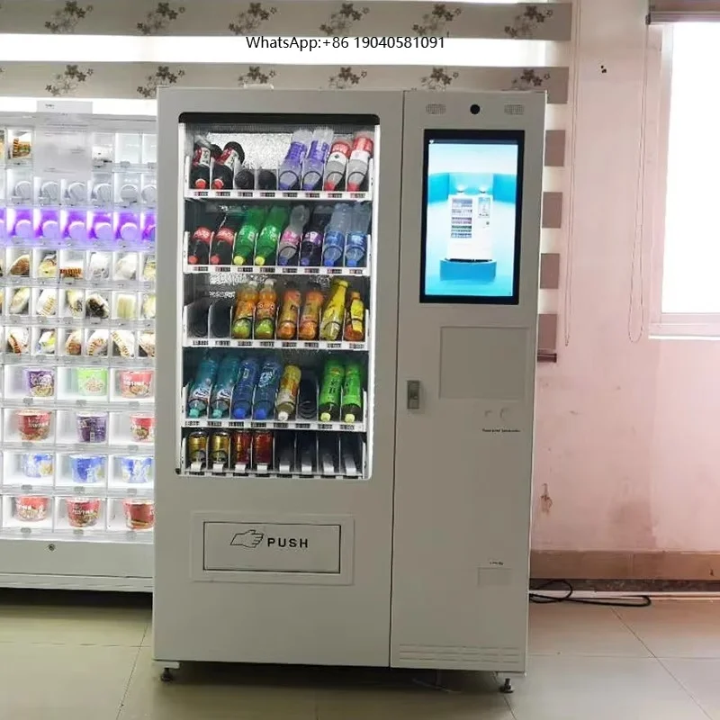 Refrigerated Food Drink Snack Vending Machine with Cash/Credit Card Payment SDK Function Custom Color 1 Year Warranty EASIVEND