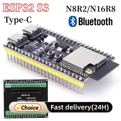 ESP32 S3 Development Board ESP32-S3-DevKitC-1 Bluetooth 2.4G Wifi Module for Arduino 8MB PSRAM 16MB FLASH N16R8 Dual Type-C 44P