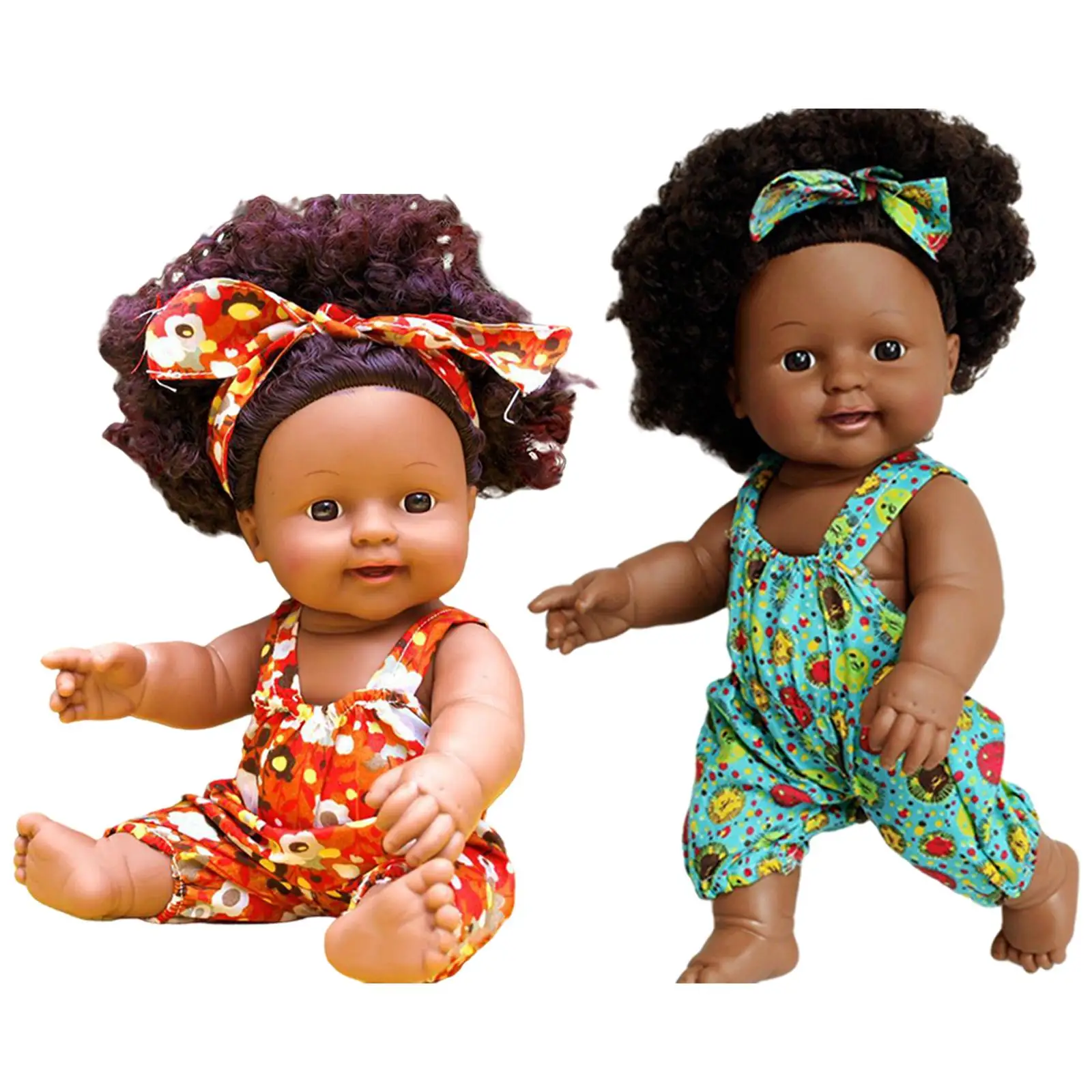 30cm Baby Doll with Speak Function African DIY Dolls Toys Curly Lifelike Black