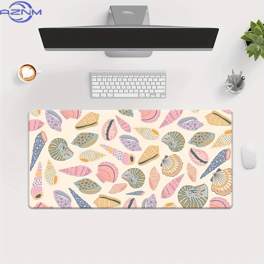 1pc, Colored Shells and Conch HD Printed Pad for Desk, Multi Functional XXL Mousepad, Keyboard Gaming Mouse Mats, Office Compute