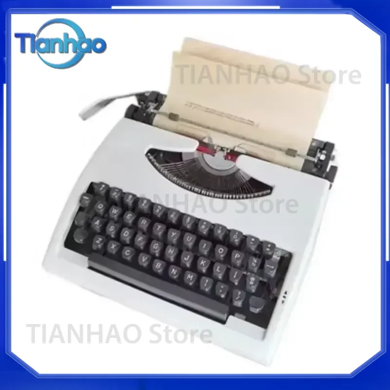 Vintage Russian Mechanical Typewriter for Portable English Typewriter Second-hand Retro Collection Gift for Students