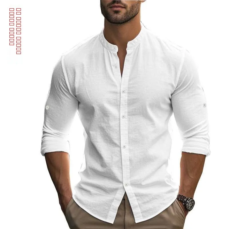 

Мужской осенний длинный воротник-стойка Sve Slim Fit, повседневный хлопок, удобный, теплый, износостойкий, обработанный, не утюг