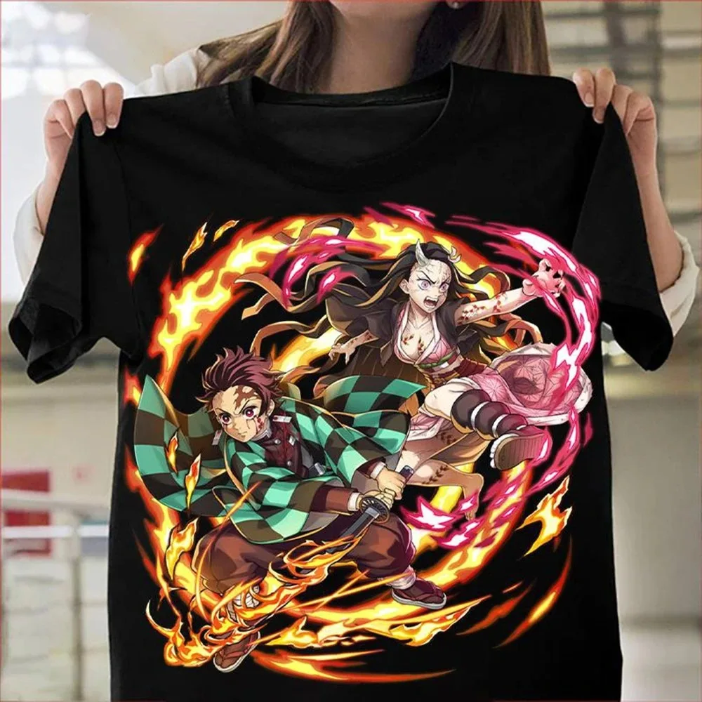 Demon Slayer Nezuko Printed T-shirt Men's and Women's T-shirt Children's and Parental Clothing Boy Girl T-shirt 2026 Y2K Tops