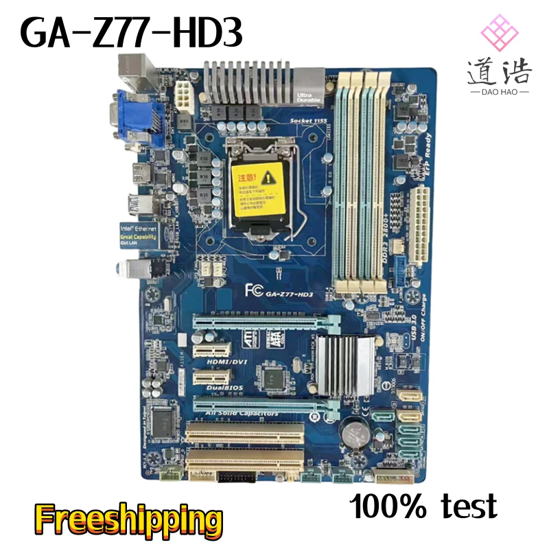 

For GA-Z77-HD3 Motherboard 32GB PCI-E3.0 HDMI LGA 1155 DDR3 ATX Z77 Mainboard 100% Tested Fully Work