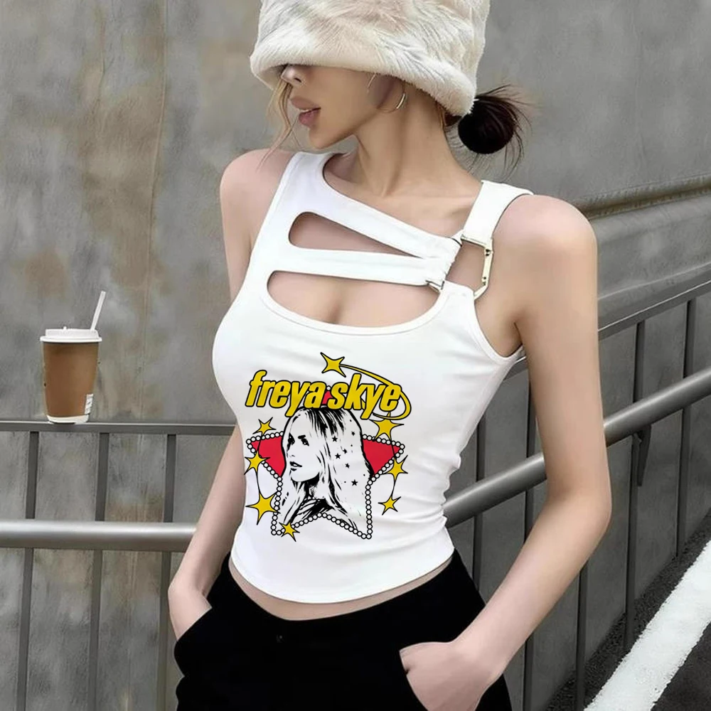 Freya Skye cropped top girl cheap japan scene  party y2k shirt emo cutecore kawaii cute meme